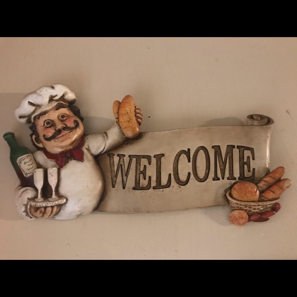 Chef wall decor ceramic